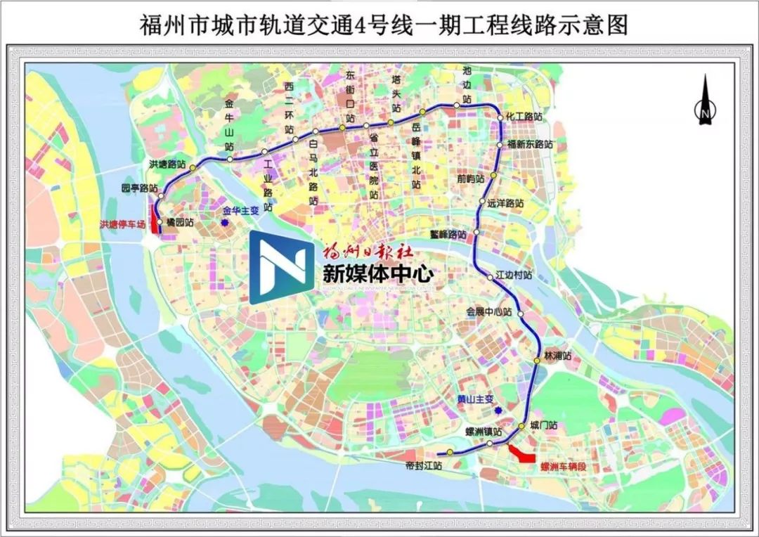在远期规划中,福州地铁4号线将在岳峰镇北站与3号线实现换乘.