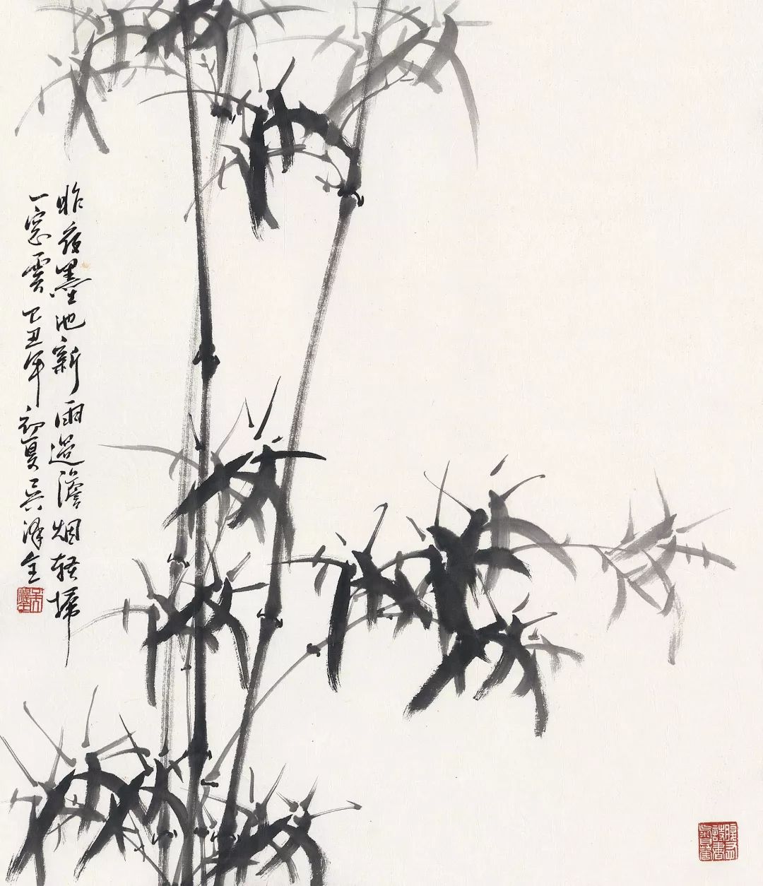 中国美网推荐细细的叶疏疏的节吴泽全画竹系列