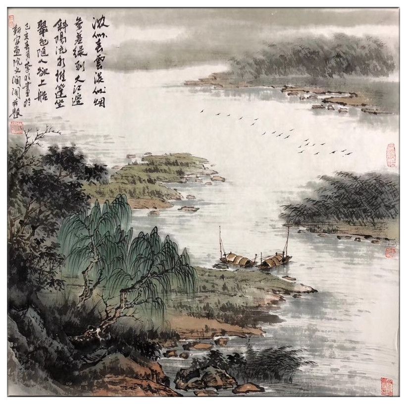 中国杭州著名山水画家李明