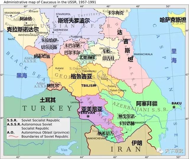 高加索地區逐漸形成了位於西側,信仰東正教的格魯吉亞,切爾克西亞