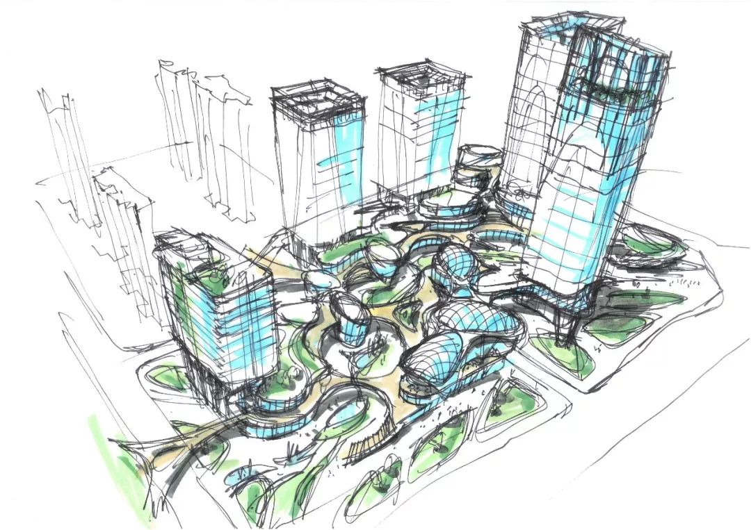 手绘景观设计草图