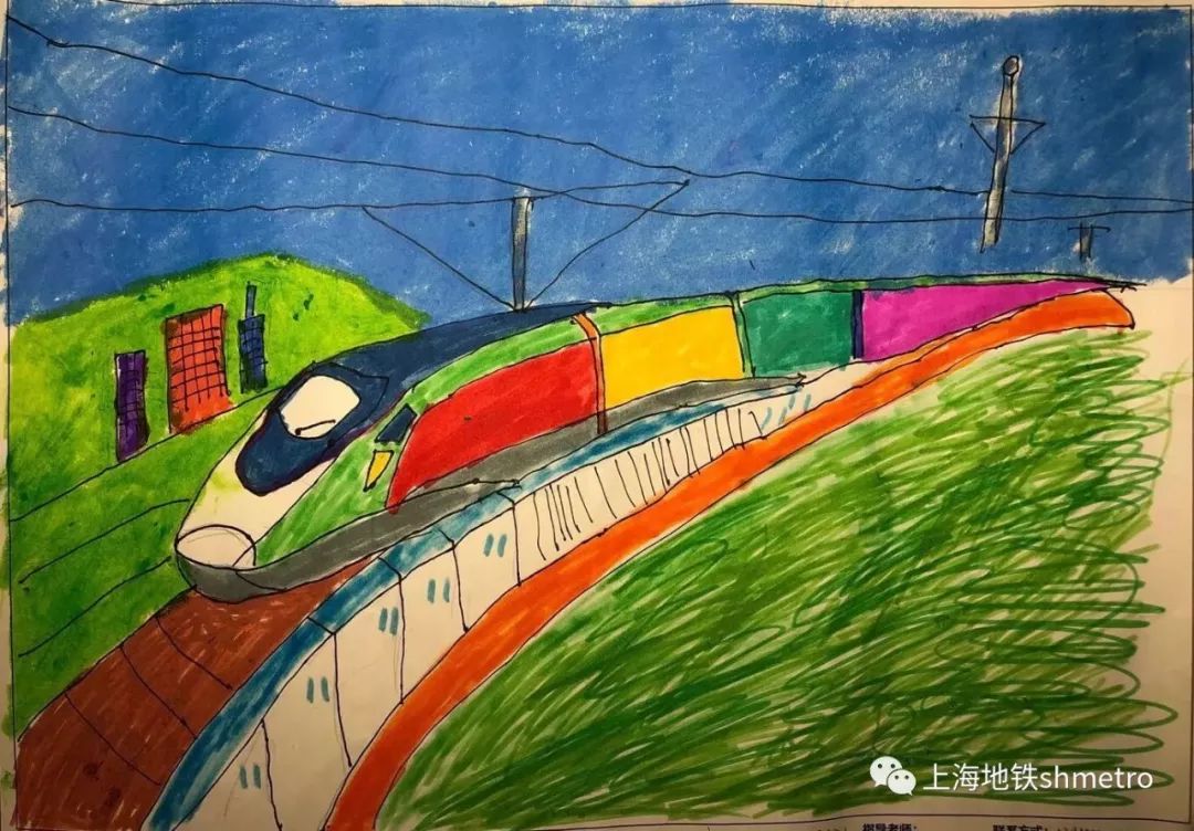 儿童画地铁图画 简单图片