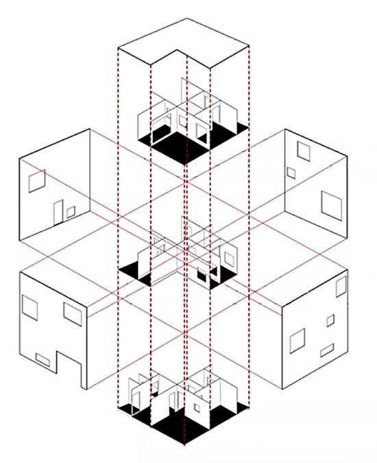 李子林住宅剖面示意图李子林住宅一层平面图李子林住宅外景与内景