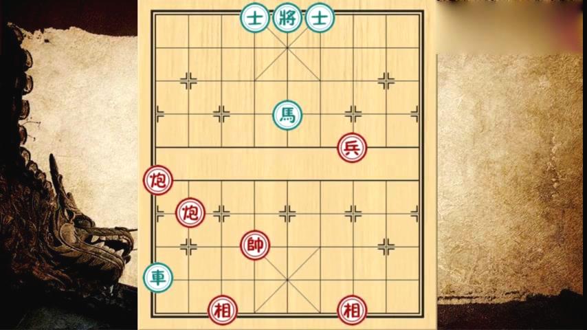 中国象棋红方仅剩双炮一兵黑方一车一马此局棋友还有胜算么