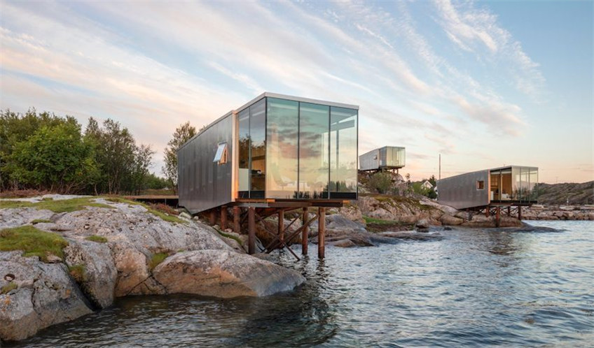 挪威海边玻璃铝木屋_让你体验迷人的海景