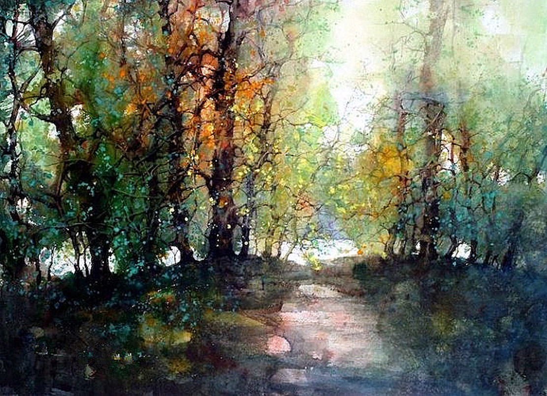 冯正梁画家《水彩风景 洋溢着人与大自然融合》