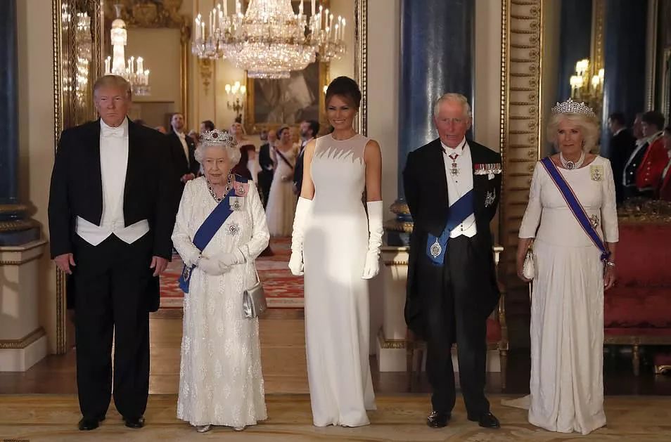 王妃盛装出席国宴,唯美王冠配白色天使礼服,梅根果然没出现