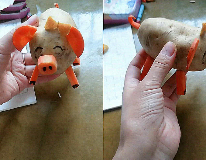 土豆手工制作小猪图片