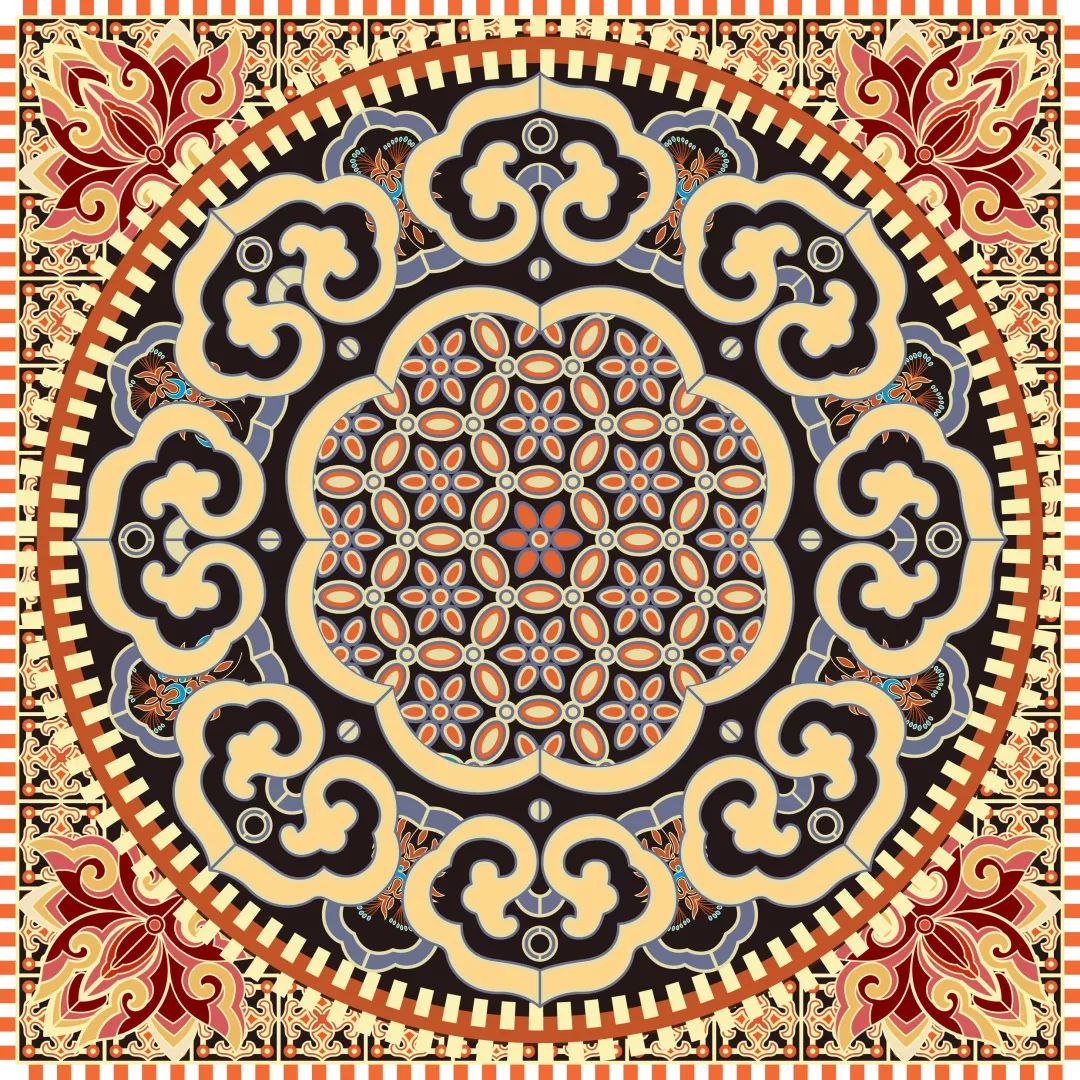 2019毕业设计作品|田鑫:"蒙纹万象"蒙古族图案再设计与丝巾产品