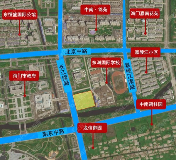 月亮湾,熙悦天玺,江海都会等医疗&教育:地块周边分布有海门市人民