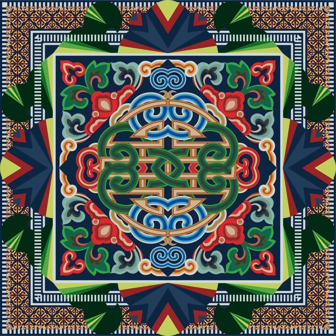 2019毕业设计作品|田鑫:"蒙纹万象"蒙古族图案再设计与丝巾产品