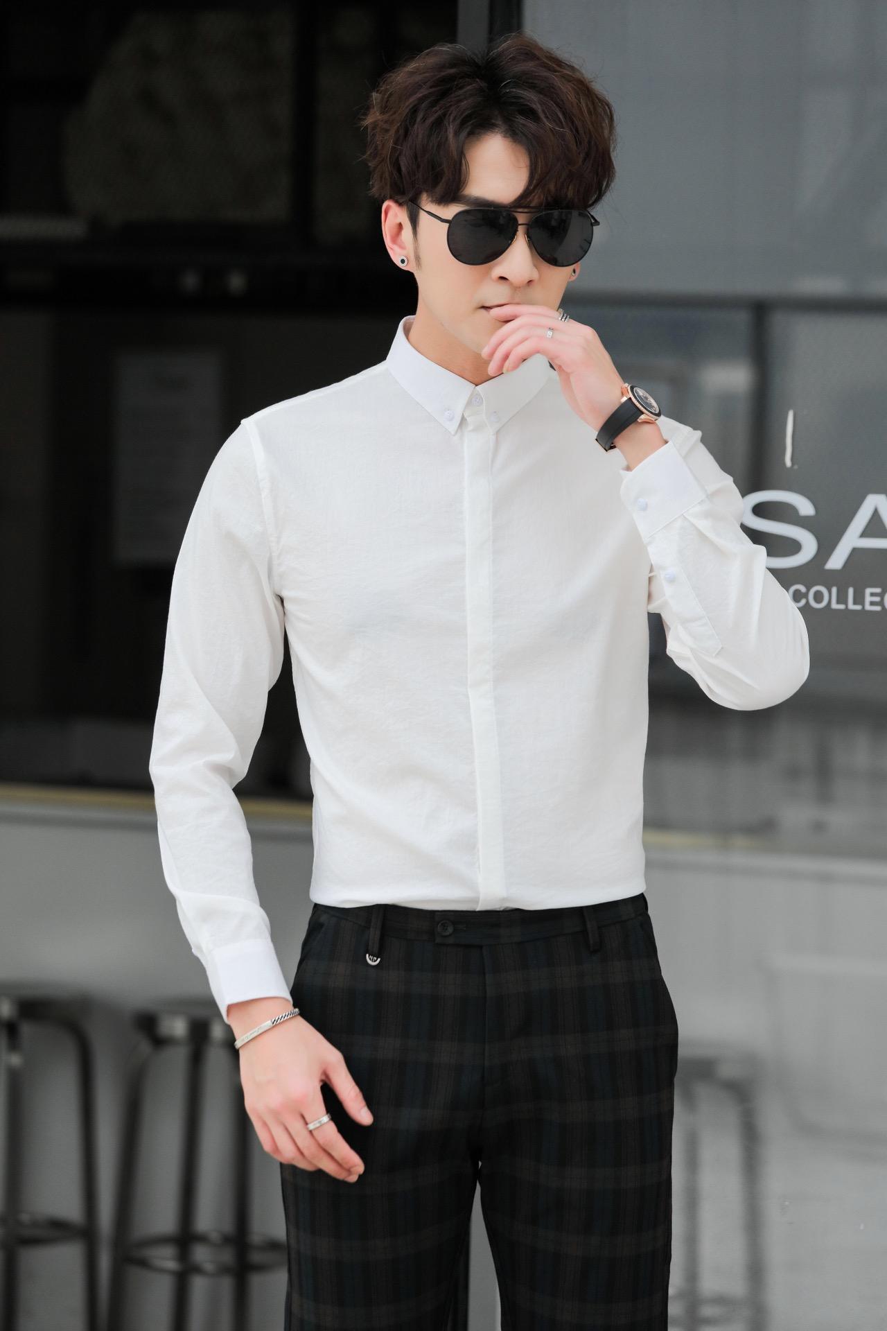 gz中高端戈兰图男模正装白衬衫