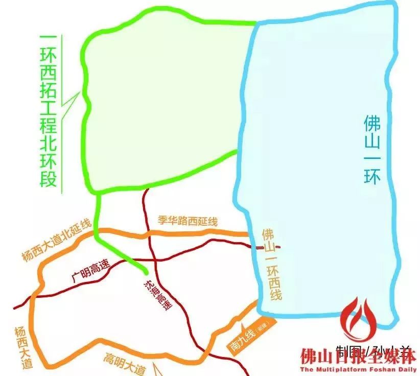 季华路西延线走向公布南庄直达高明将有快速通道