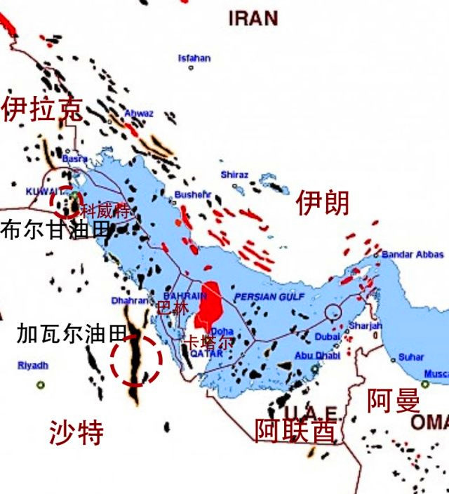 阿联酋油田分布图图片