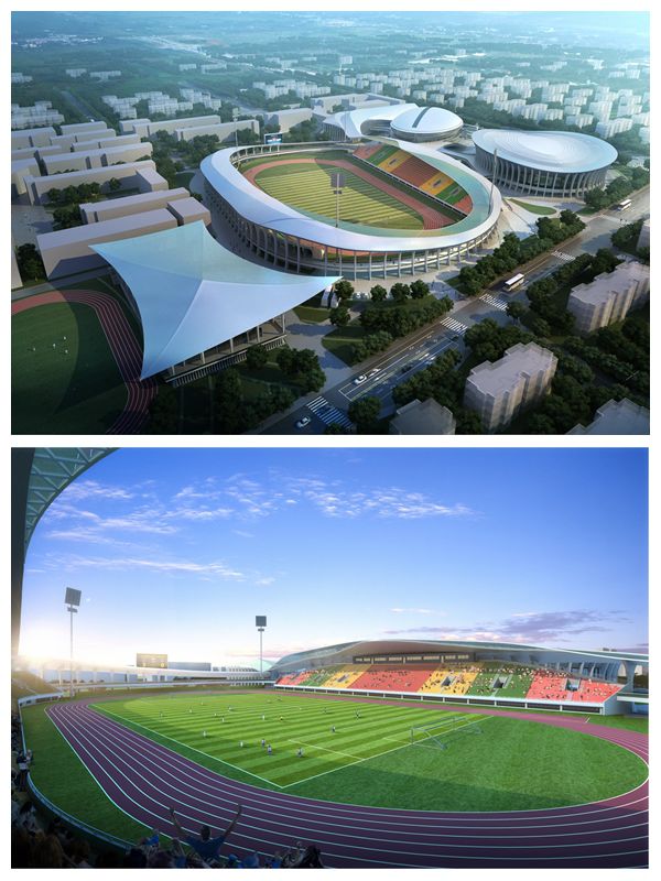 余杭亚运场馆鸟瞰效果图,体育馆内透视效果图据了解,杭州亚运会将于