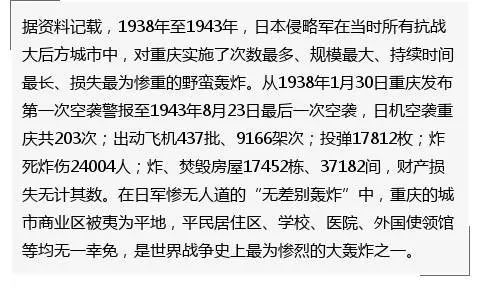重庆大轰炸不曾忘却的痛