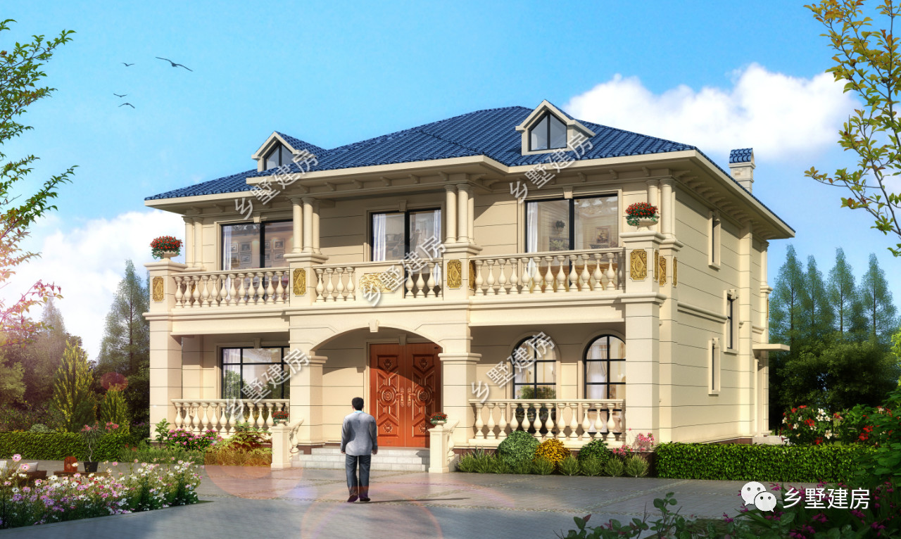 135x14米农村二层小别墅大气又美观富贵之气挡不住