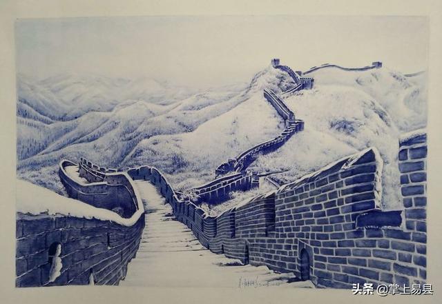 《仿国画山水》《蓝色妖姬》不少人认为圆珠笔画只不过是一个不引人