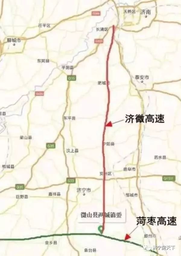 该段高速公路起自济南市长清区,向南经宁阳县,止于济宁新机场,路线全
