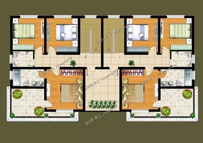 7款農村雙拼別墅,兄弟共堂屋,第2款最便宜,第3建的人最多_戶型