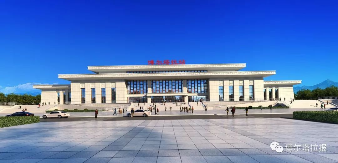 博尔塔拉站站房主体工程封顶火车快开到博乐市区了
