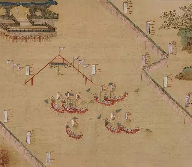 端午节习俗国画里的赛龙舟