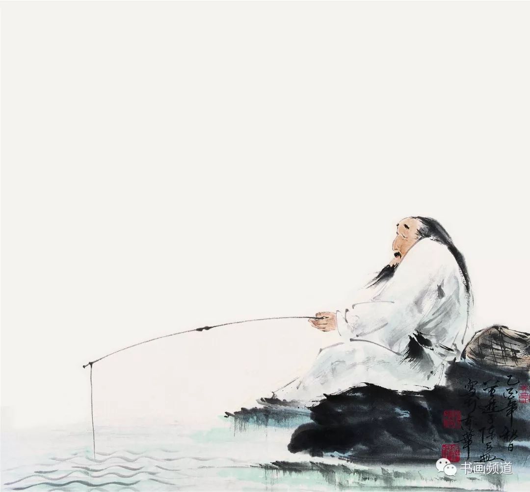 《垂钓图》68cmx68cm《高山流水》68cmx46cm《花自飘零水自流 》68cm
