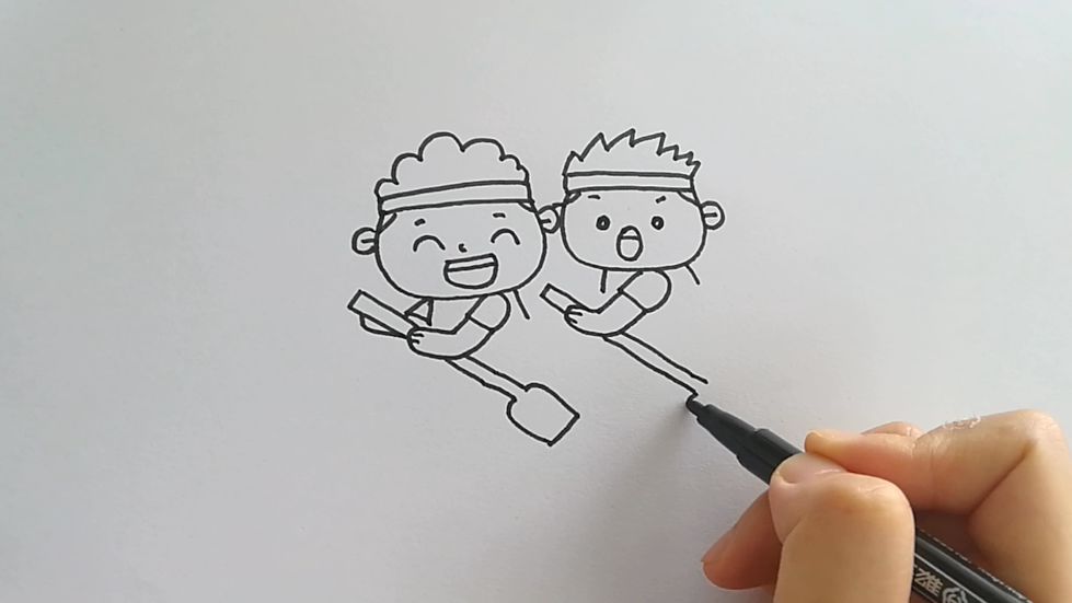 学画画 l 划龙舟_卡通画