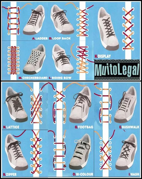 鞋带的24种系法板鞋图片