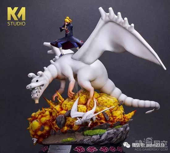 火影忍者迪达拉雕像操纵粘土巨龙展现艺术