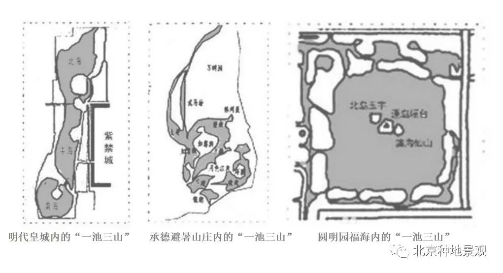 借用北京宫廷文化——一池三山,提升本案改善型产品的调性.