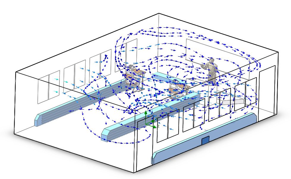 solidworksflowsimulation為新的教室通風系統提供分析驗證操作視頻