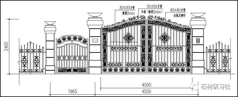 庭院大门立柱尺寸图片
