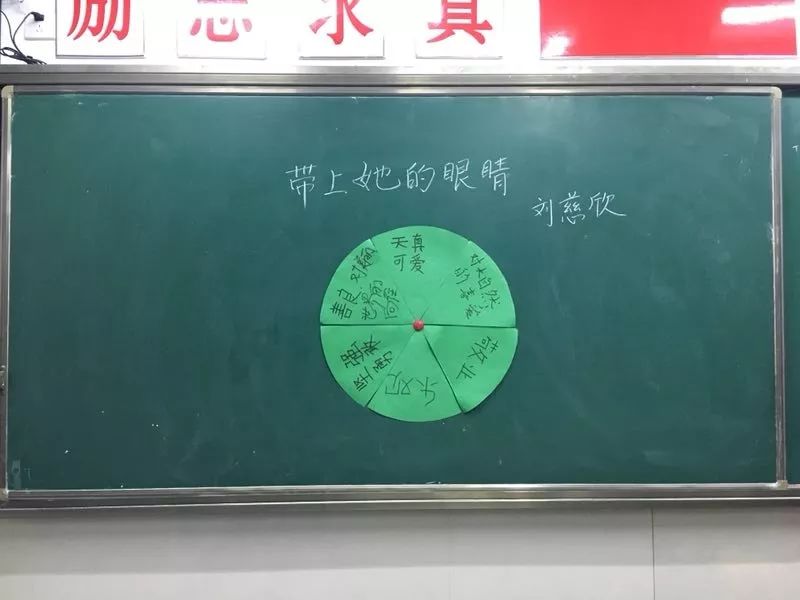 在设计《带上她的眼睛》这一课的板书时,考虑到主人公"她"的精神品质