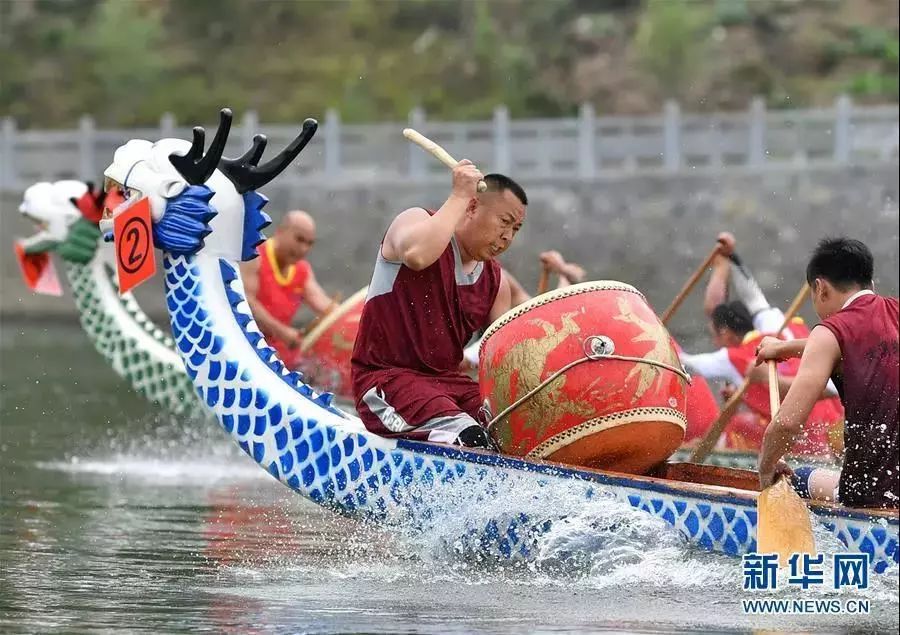只见26个结实如牛的青壮汉子光膀端坐在龙船上,船头中间坐着鼓手,船尾