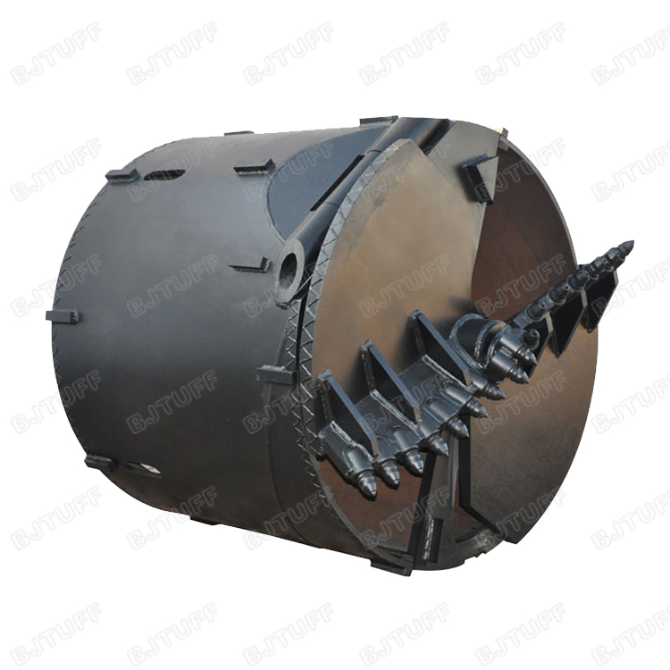 一般地质强度在400千帕以内的如泥层,粉土和沙层,通过斗齿旋转切削