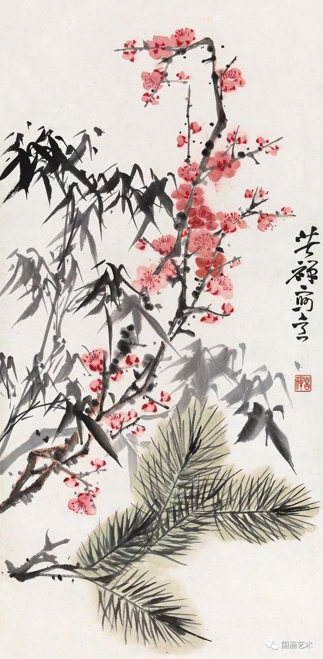 三友图陆俨少 1979年作 三友图钱松嵒 三友图董寿平 王雪涛 三友图