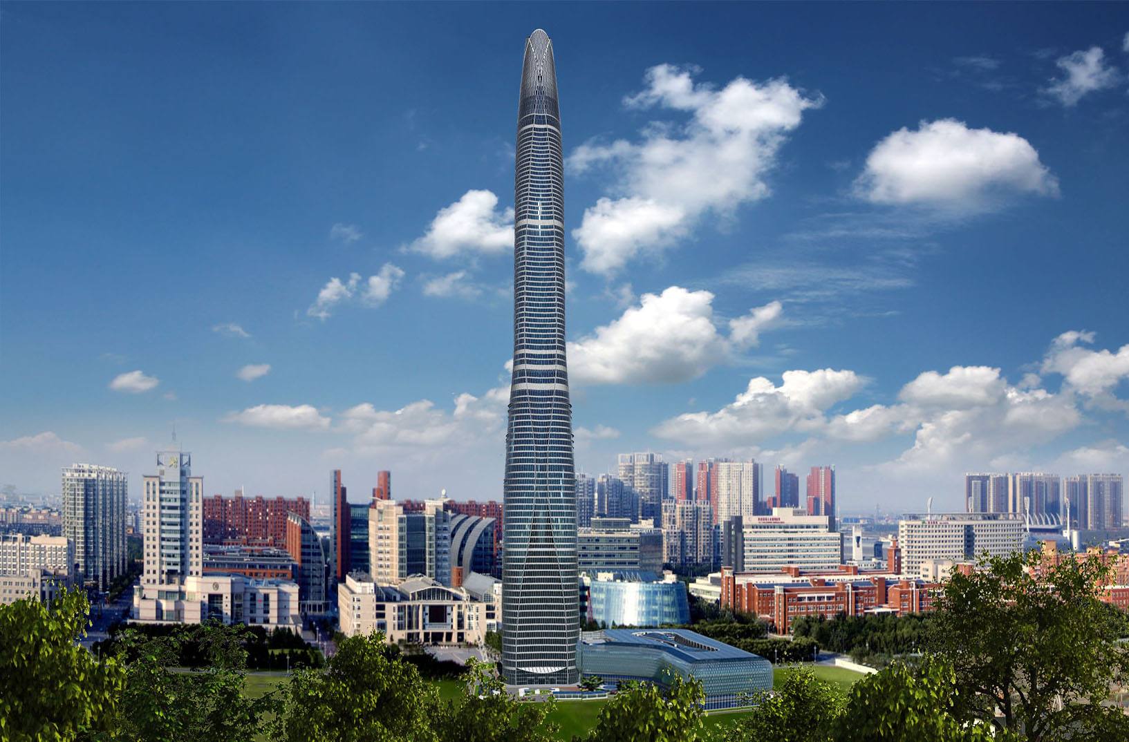 原创天津又一座新地标亮相,高530米,全球第八高楼,有北方之钻美誉