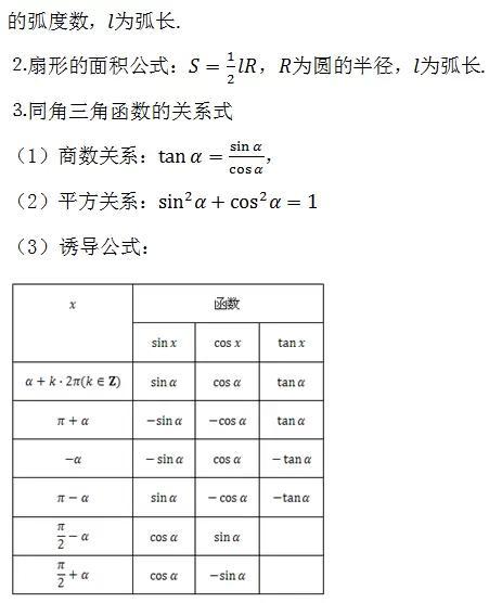 公式大全初中數學幾何公式高中數學所有公式大總結