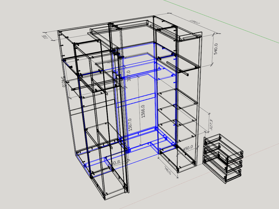 画一套模型渲染生产衣柜橱柜全屋定制拆单soeasy