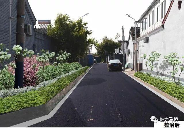 村内街道现状vs规划紧密结合疏解整治拆违还绿,留白建绿,见空插树,应
