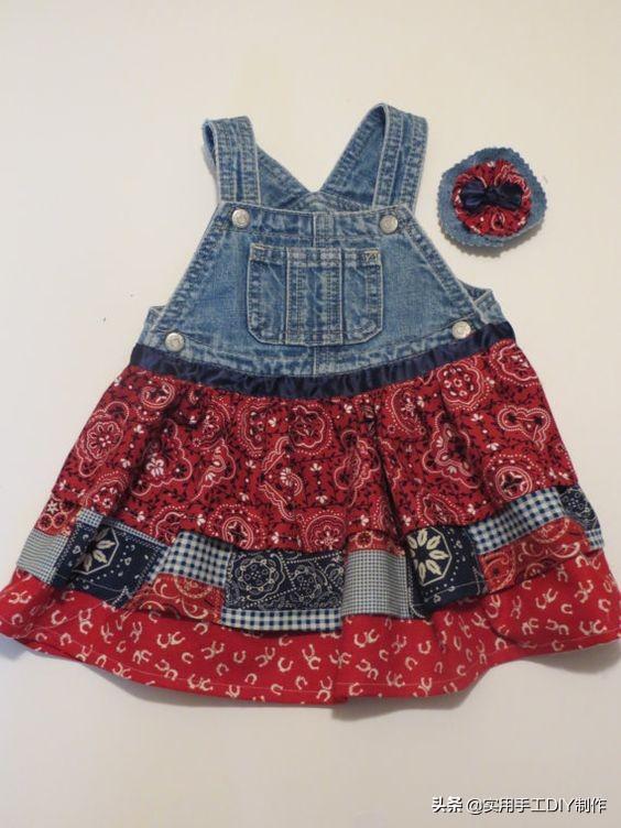 布艺作品100款儿童的牛仔布系列贴花连衣裙连体裤子等
