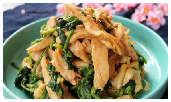 凉拌鸡肉菠菜