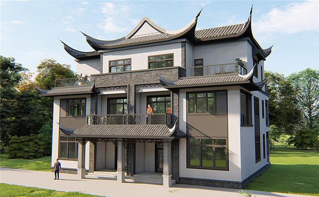 太壮观这座中式双拼别墅豪宅级设计震撼了十里乡亲