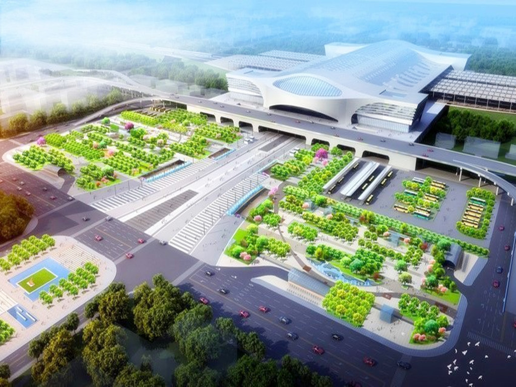 这座高铁站就是"赣州西站",位于江西赣州市境内,修建在赣州市高铁新区