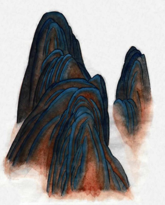 山水画中工笔山的局部画法