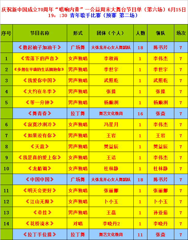 预告发布第七场公益周末大舞台节目单来了