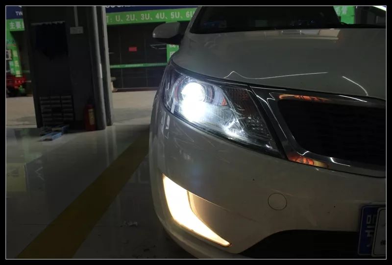 k2原车h4大灯亮度低升级x7led双光透镜效果很好