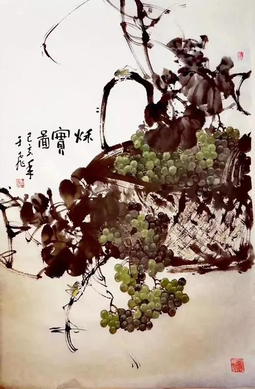 于飞国画葡萄作品图片