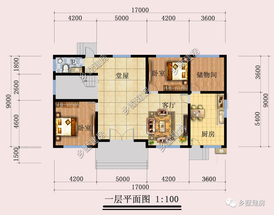 二層新中式農村別墅,堂屋 6間臥室,完美格局!_設計